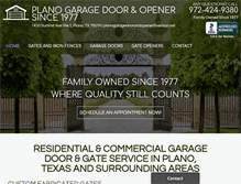 Tablet Screenshot of planogaragedoorandopener.com